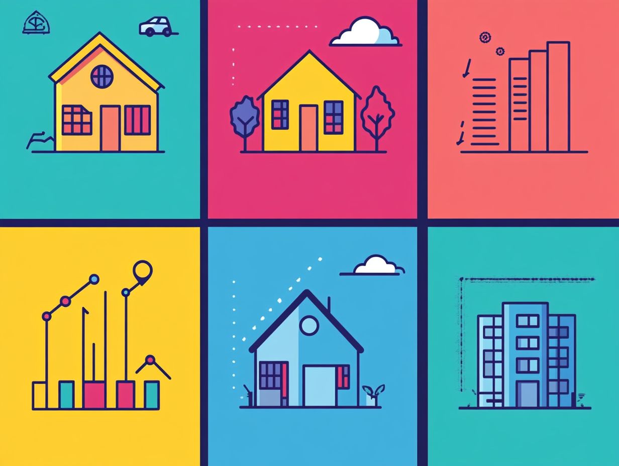 Key factors affecting real estate metrics with a visual diagram.