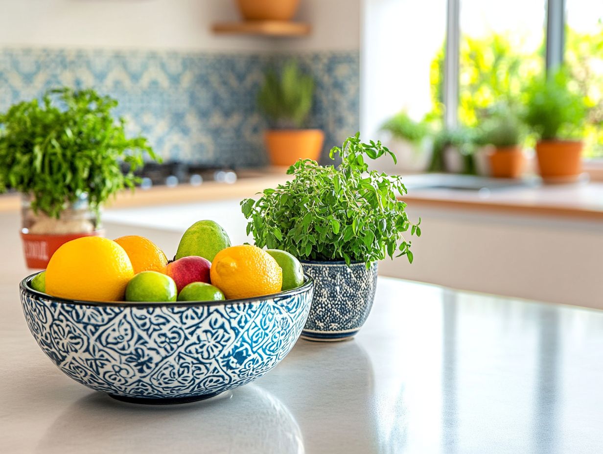 What Are Some Tips for Styling Countertops and Shelves in a Staged Kitchen?