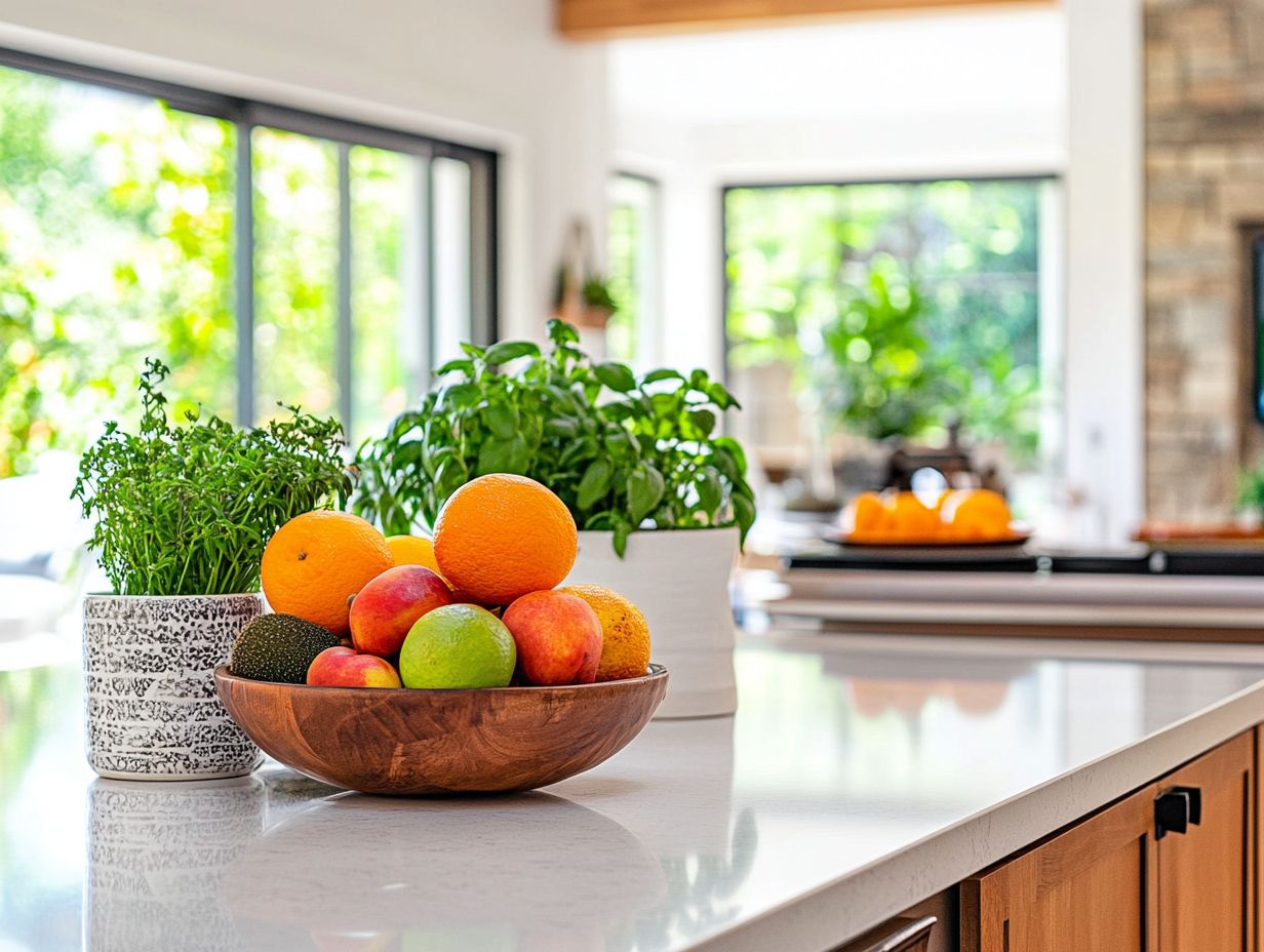 A beautifully staged kitchen highlighting effective decor and lighting