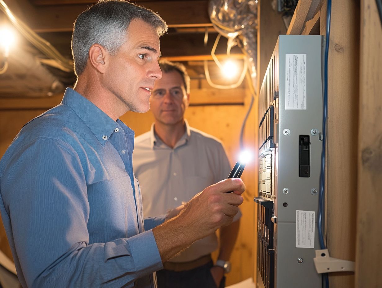 A professional inspecting fire safety measures in a home