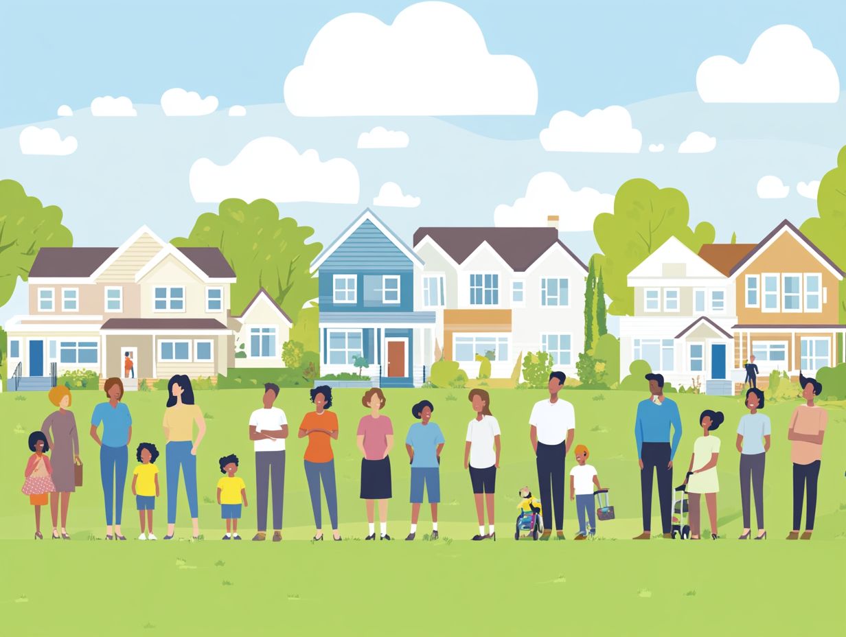 Visual representation of housing demand and supply influenced by demographic shifts