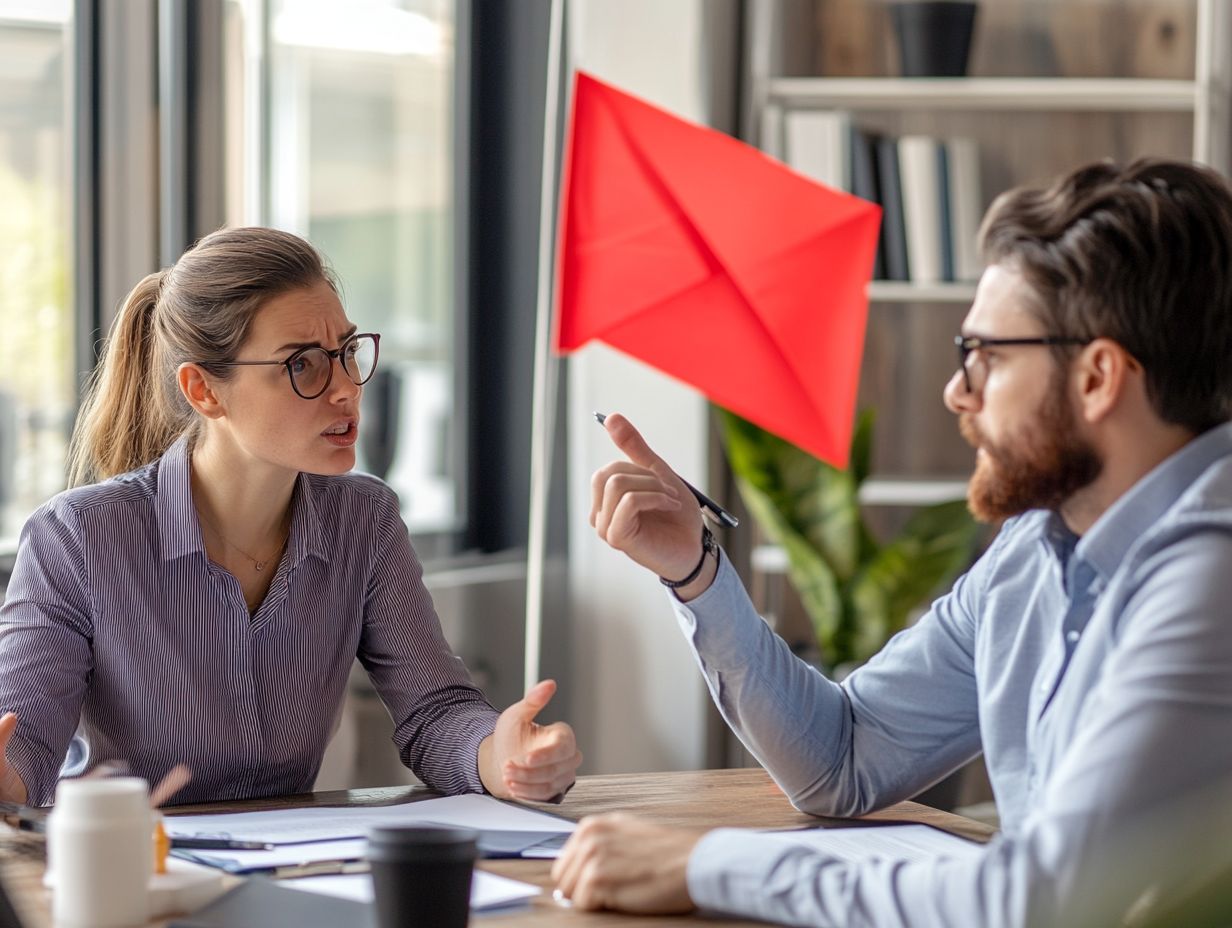 Visual guide on addressing red flags in negotiations.