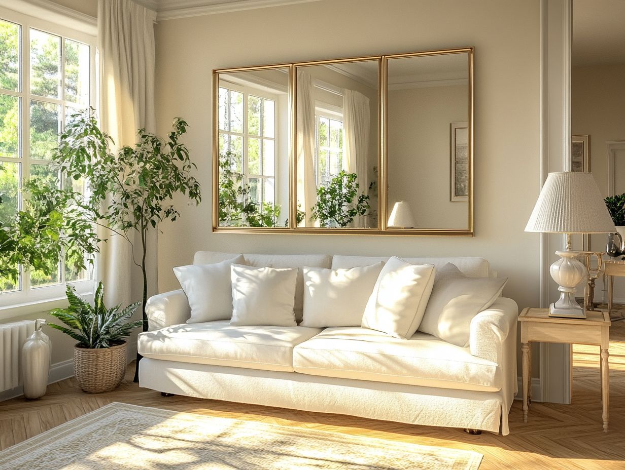 A beautifully staged room demonstrating the flow and functionality of mirrors